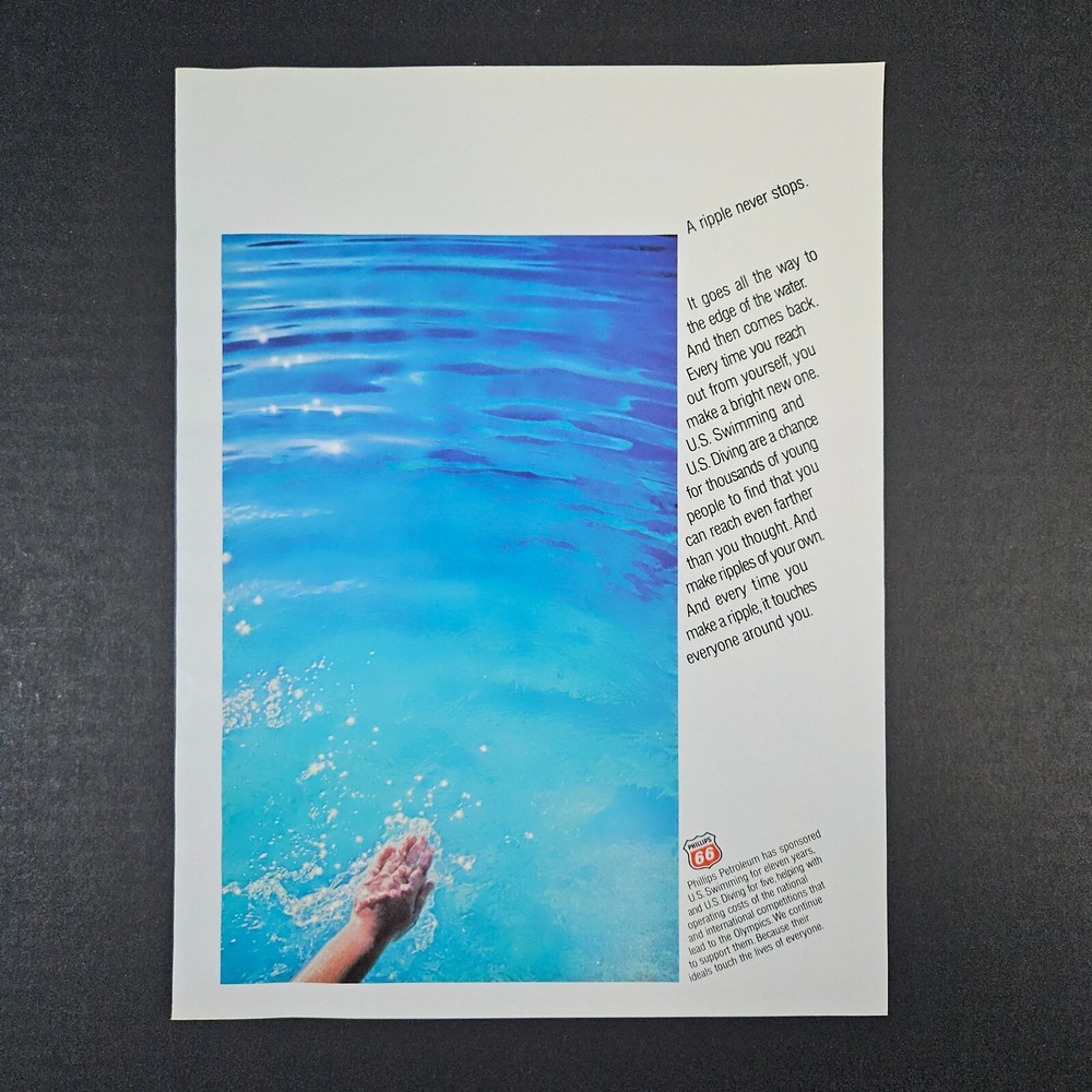 1983 Phillips‎ 66 Petroleum Vintage Print Ad US Olympics Swimming & Diving Water